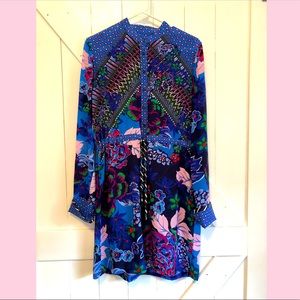 NWT Saloni floral silk dress